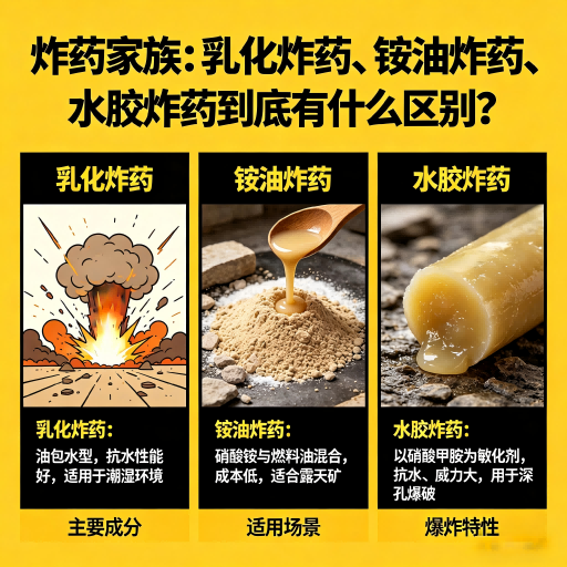 咸丰炸药家族：乳化炸药、铵油炸药、水胶炸药到底有什么区别？